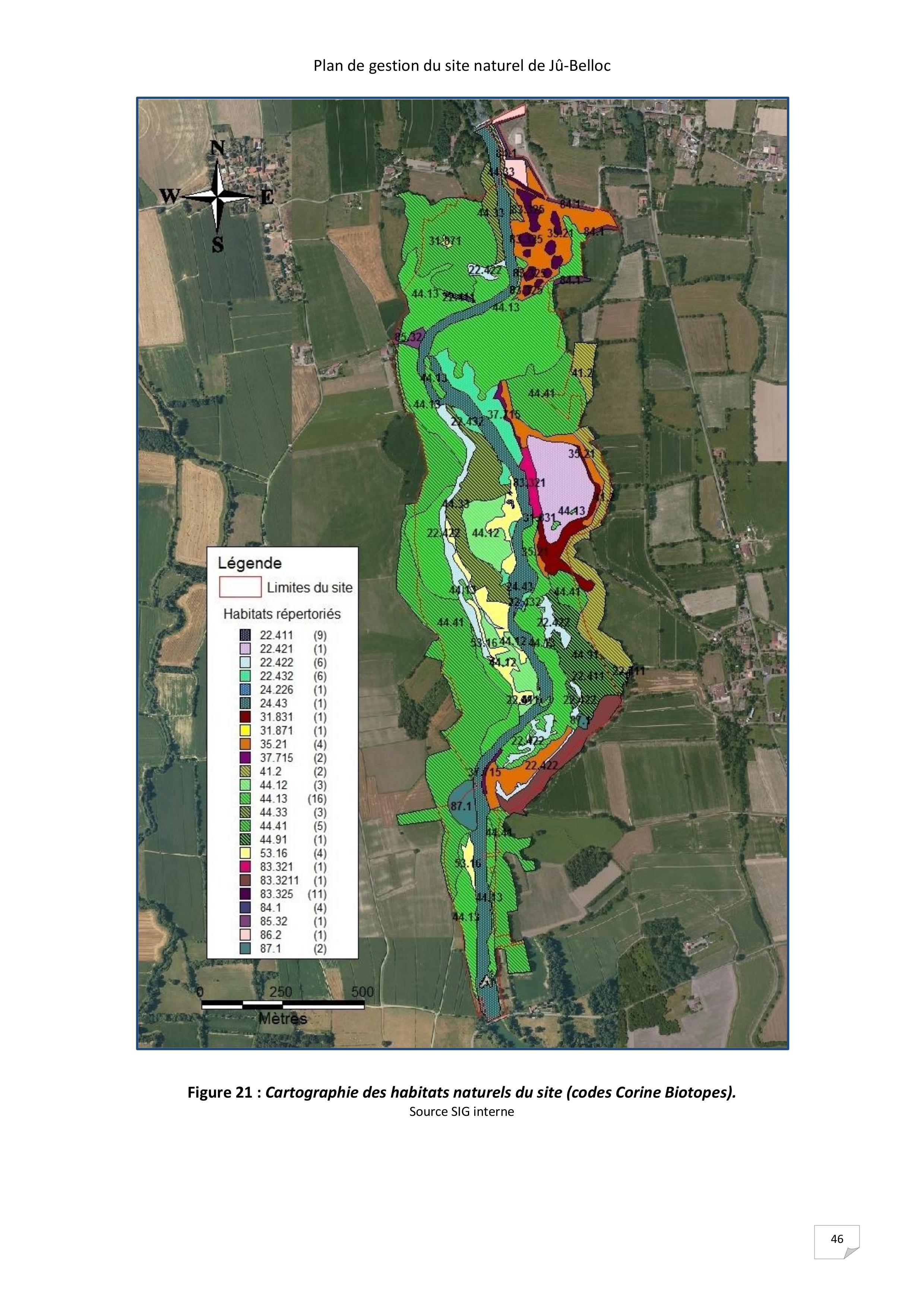 Carte de la visite du Site naturel de jû-Belloc-Hères-Castelnau